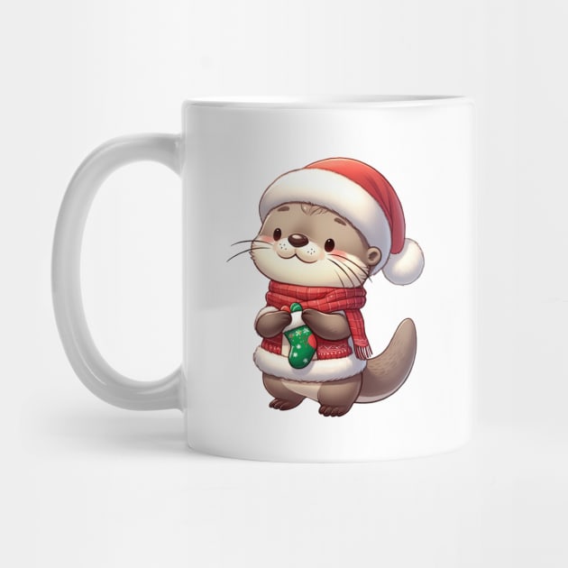 Christmas Otter Santa by Takeda_Art